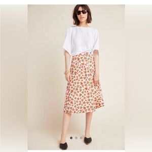 Anthropologie Conversations Watermelon Midi Skirt
